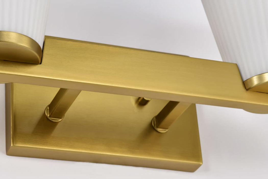 Vanity Nuvo 60-8722 Royale - 2 Light Vanity - Burnished Brass Finish - Ribbed White Glass Nuvo