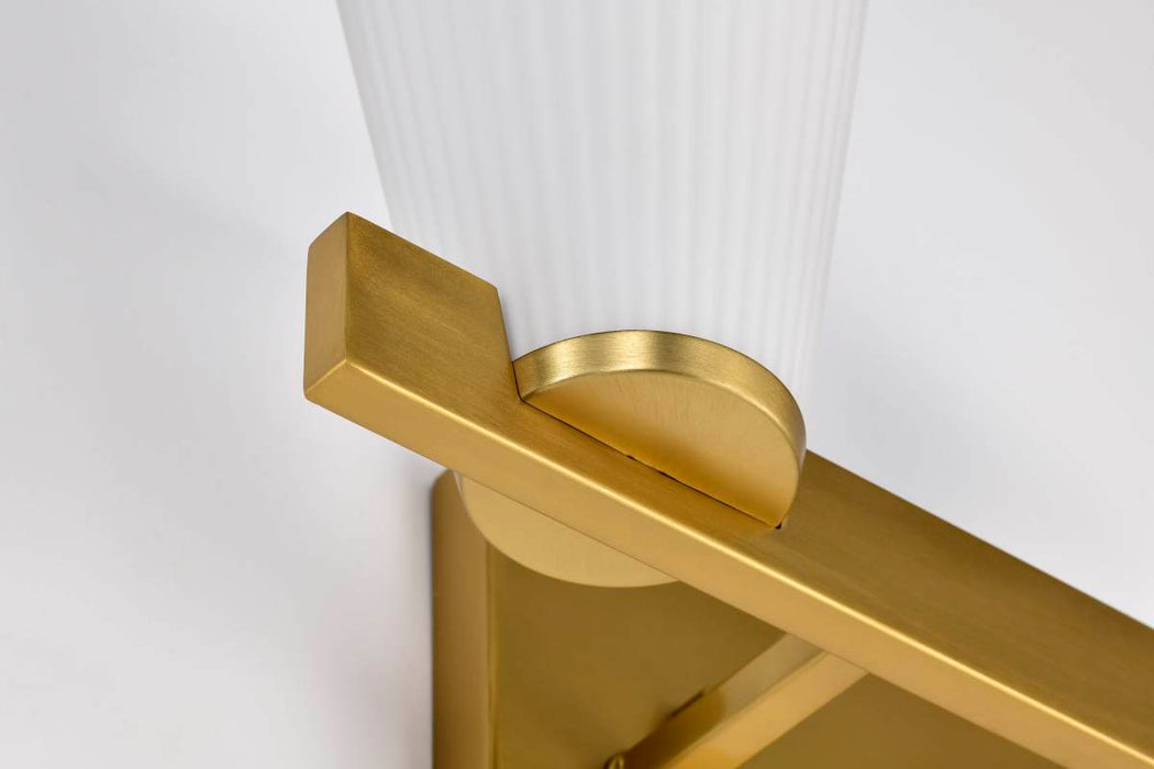 Vanity Nuvo 60-8722 Royale - 2 Light Vanity - Burnished Brass Finish - Ribbed White Glass Nuvo