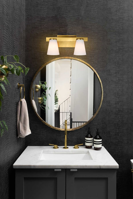 Vanity Nuvo 60-8722 Royale - 2 Light Vanity - Burnished Brass Finish - Ribbed White Glass Nuvo