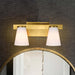 Vanity Nuvo 60-8722 Royale - 2 Light Vanity - Burnished Brass Finish - Ribbed White Glass Nuvo