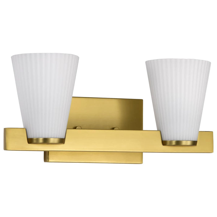 Vanity Nuvo 60-8722 Royale - 2 Light Vanity - Burnished Brass Finish - Ribbed White Glass Nuvo