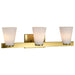 Vanity Nuvo 60-8723 Royale - 3 Light Vanity - Burnished Brass Finish - Ribbed White Glass Nuvo