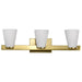 Vanity Nuvo 60-8723 Royale - 3 Light Vanity - Burnished Brass Finish - Ribbed White Glass Nuvo