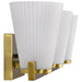 Vanity Nuvo 60-8723 Royale - 3 Light Vanity - Burnished Brass Finish - Ribbed White Glass Nuvo