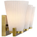 Vanity Nuvo 60-8723 Royale - 3 Light Vanity - Burnished Brass Finish - Ribbed White Glass Nuvo