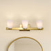 Vanity Nuvo 60-8723 Royale - 3 Light Vanity - Burnished Brass Finish - Ribbed White Glass Nuvo
