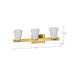 Vanity Nuvo 60-8723 Royale - 3 Light Vanity - Burnished Brass Finish - Ribbed White Glass Nuvo