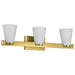 Vanity Nuvo 60-8723 Royale - 3 Light Vanity - Burnished Brass Finish - Ribbed White Glass Nuvo