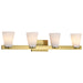 Vanity Nuvo 60-8724 Royale - 4 Light Vanity - Burnished Brass Finish - Ribbed White Glass Nuvo