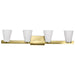 Vanity Nuvo 60-8724 Royale - 4 Light Vanity - Burnished Brass Finish - Ribbed White Glass Nuvo