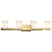 Vanity Nuvo 60-8724 Royale - 4 Light Vanity - Burnished Brass Finish - Ribbed White Glass Nuvo