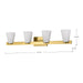 Vanity Nuvo 60-8724 Royale - 4 Light Vanity - Burnished Brass Finish - Ribbed White Glass Nuvo