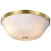 Flush Mount Nuvo 60-8725 Royale - 3 Light Flush Mount - Burnished Brass Finish - Ribbed White Glass Nuvo