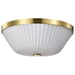 Flush Mount Nuvo 60-8725 Royale - 3 Light Flush Mount - Burnished Brass Finish - Ribbed White Glass Nuvo