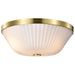 Flush Mount Nuvo 60-8725 Royale - 3 Light Flush Mount - Burnished Brass Finish - Ribbed White Glass Nuvo