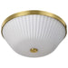 Flush Mount Nuvo 60-8725 Royale - 3 Light Flush Mount - Burnished Brass Finish - Ribbed White Glass Nuvo