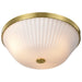 Flush Mount Nuvo 60-8725 Royale - 3 Light Flush Mount - Burnished Brass Finish - Ribbed White Glass Nuvo