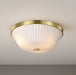 Flush Mount Nuvo 60-8725 Royale - 3 Light Flush Mount - Burnished Brass Finish - Ribbed White Glass Nuvo