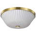Flush Mount Nuvo 60-8725 Royale - 3 Light Flush Mount - Burnished Brass Finish - Ribbed White Glass Nuvo