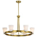 Chandelier Nuvo 60-8726 Royale - 6 Light Chandelier - Burnished Brass Finish - Ribbed White Glass Nuvo