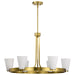 Chandelier Nuvo 60-8726 Royale - 6 Light Chandelier - Burnished Brass Finish - Ribbed White Glass Nuvo