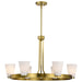 Chandelier Nuvo 60-8726 Royale - 6 Light Chandelier - Burnished Brass Finish - Ribbed White Glass Nuvo
