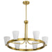 Chandelier Nuvo 60-8726 Royale - 6 Light Chandelier - Burnished Brass Finish - Ribbed White Glass Nuvo