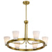 Chandelier Nuvo 60-8726 Royale - 6 Light Chandelier - Burnished Brass Finish - Ribbed White Glass Nuvo