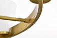 Chandelier Nuvo 60-8726 Royale - 6 Light Chandelier - Burnished Brass Finish - Ribbed White Glass Nuvo