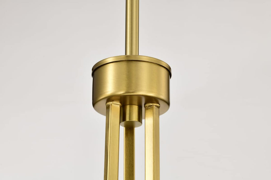 Chandelier Nuvo 60-8726 Royale - 6 Light Chandelier - Burnished Brass Finish - Ribbed White Glass Nuvo