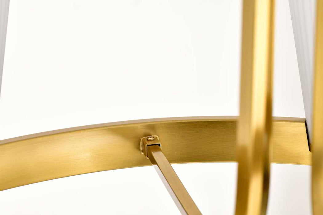 Chandelier Nuvo 60-8726 Royale - 6 Light Chandelier - Burnished Brass Finish - Ribbed White Glass Nuvo