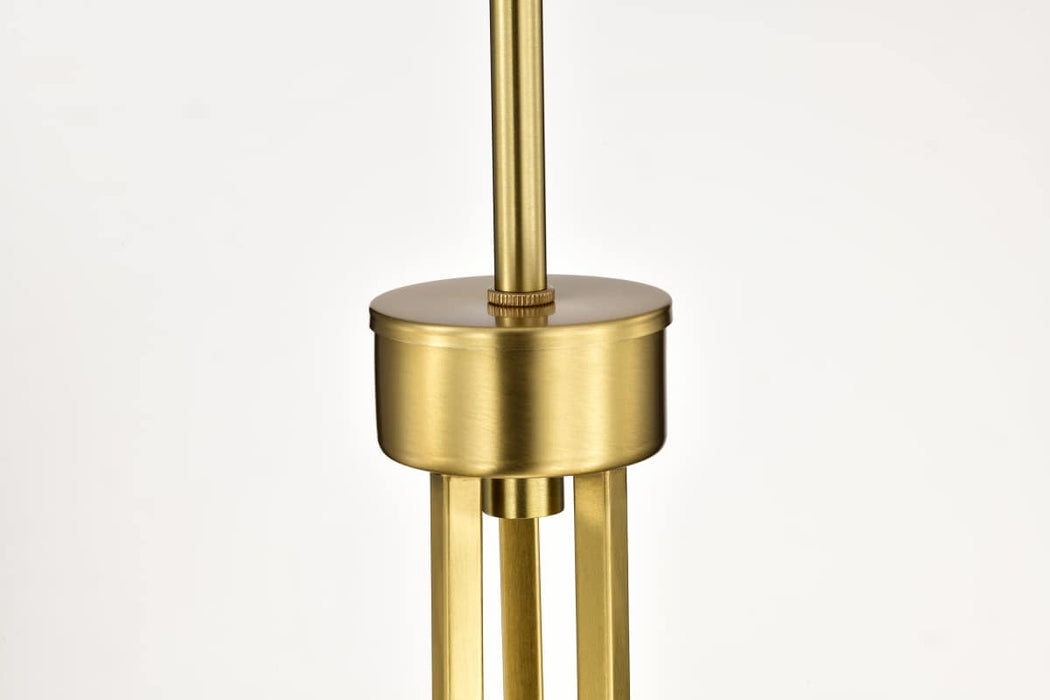 Chandelier Nuvo 60-8726 Royale - 6 Light Chandelier - Burnished Brass Finish - Ribbed White Glass Nuvo