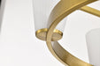 Chandelier Nuvo 60-8726 Royale - 6 Light Chandelier - Burnished Brass Finish - Ribbed White Glass Nuvo
