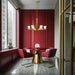 Chandelier Nuvo 60-8726 Royale - 6 Light Chandelier - Burnished Brass Finish - Ribbed White Glass Nuvo