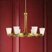 Chandelier Nuvo 60-8726 Royale - 6 Light Chandelier - Burnished Brass Finish - Ribbed White Glass Nuvo