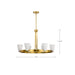 Chandelier Nuvo 60-8726 Royale - 6 Light Chandelier - Burnished Brass Finish - Ribbed White Glass Nuvo