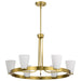 Chandelier Nuvo 60-8726 Royale - 6 Light Chandelier - Burnished Brass Finish - Ribbed White Glass Nuvo
