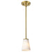 Mini Pendant Nuvo 60-8727 Royale - Mini Pendant - Burnished Brass Finish - Ribbed White Glass Nuvo