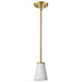 Mini Pendant Nuvo 60-8727 Royale - Mini Pendant - Burnished Brass Finish - Ribbed White Glass Nuvo