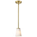 Mini Pendant Nuvo 60-8727 Royale - Mini Pendant - Burnished Brass Finish - Ribbed White Glass Nuvo