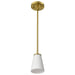 Mini Pendant Nuvo 60-8727 Royale - Mini Pendant - Burnished Brass Finish - Ribbed White Glass Nuvo