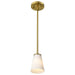 Mini Pendant Nuvo 60-8727 Royale - Mini Pendant - Burnished Brass Finish - Ribbed White Glass Nuvo
