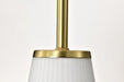 Mini Pendant Nuvo 60-8727 Royale - Mini Pendant - Burnished Brass Finish - Ribbed White Glass Nuvo