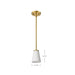 Mini Pendant Nuvo 60-8727 Royale - Mini Pendant - Burnished Brass Finish - Ribbed White Glass Nuvo