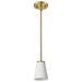 Mini Pendant Nuvo 60-8727 Royale - Mini Pendant - Burnished Brass Finish - Ribbed White Glass Nuvo