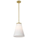 Pendant Nuvo 60-8728 Royale - Large Pendant - Burnished Brass Finish - Ribbed White Glass Nuvo