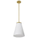 Pendant Nuvo 60-8728 Royale - Large Pendant - Burnished Brass Finish - Ribbed White Glass Nuvo