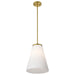 Pendant Nuvo 60-8728 Royale - Large Pendant - Burnished Brass Finish - Ribbed White Glass Nuvo