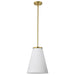 Pendant Nuvo 60-8728 Royale - Large Pendant - Burnished Brass Finish - Ribbed White Glass Nuvo