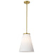 Pendant Nuvo 60-8728 Royale - Large Pendant - Burnished Brass Finish - Ribbed White Glass Nuvo